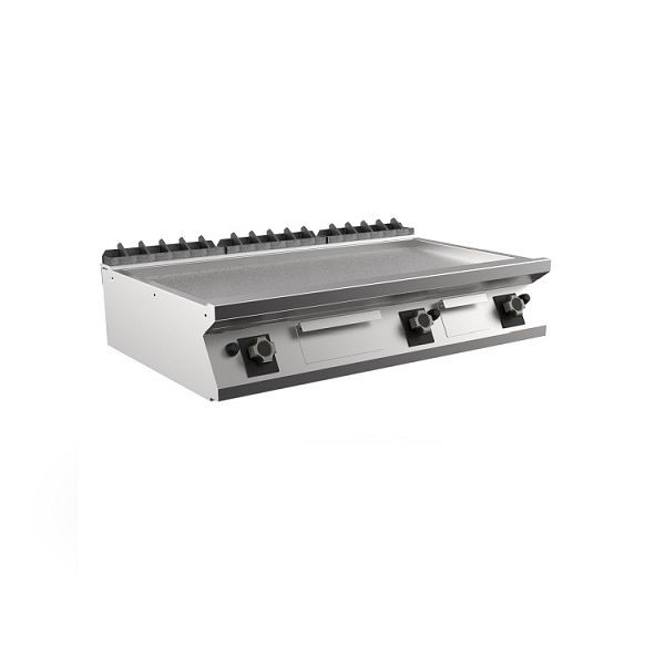 Mareno M1-900 Gas-Backplatte mit glatter mattverchromter Platte, 120cm, 1200(B)x920(T)x250(H)mm, FT912GLCST, 191.225