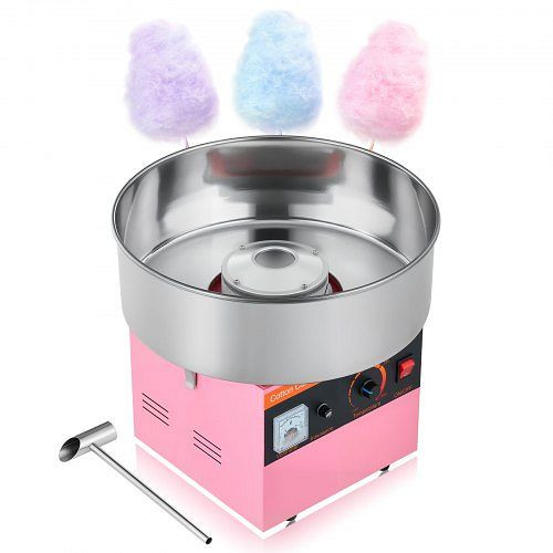 VEVOR Zuckerwattemaschine 1000 W mit 38 cm Edelstahlschüssel, Zuckerlöffel, 3500 U/min, Rosa für Geburtstage/Feiern, TSXXHMHTJFSWJIIOH001V2