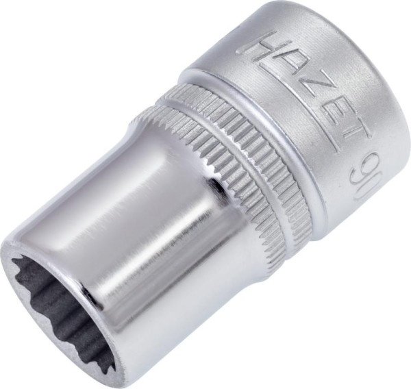 Hazet Steckschlüsseleinsatz, Doppelsechskant, Vierkant hohl 12,5 mm (1/2 Zoll), 13 mm, Mit Rändelung, 900Z-13