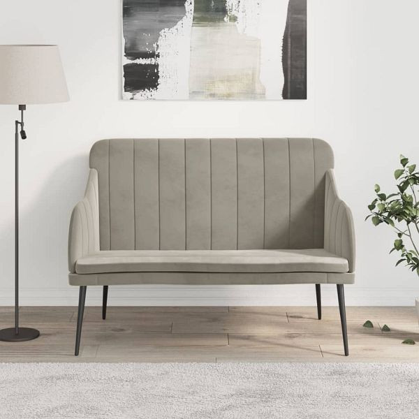 vidaXL Sitzbank Hellgrau 110x76x80 cm Samt, 351464, 8720845676704