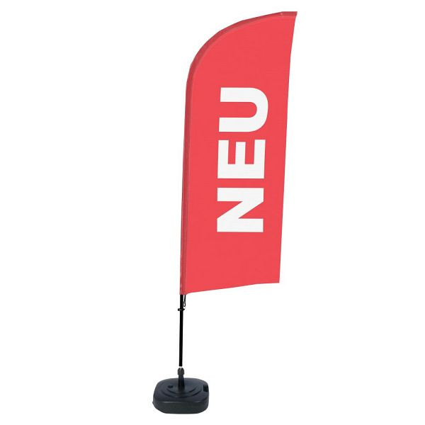 Showdown Displays Beachflag Alu Wind Komplett-Set Neu Rot Deutsch ECO, BFAW310-WT21-I90ECO