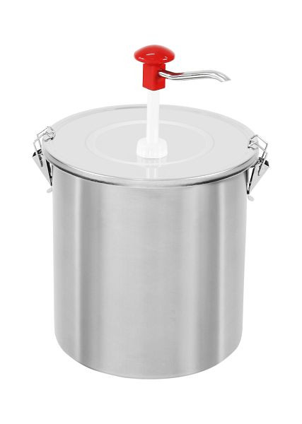 Gastro-Inox Eimerspender mit Druckknopf, Edelstahldeckel und Edelstahlbehälter, 503.153