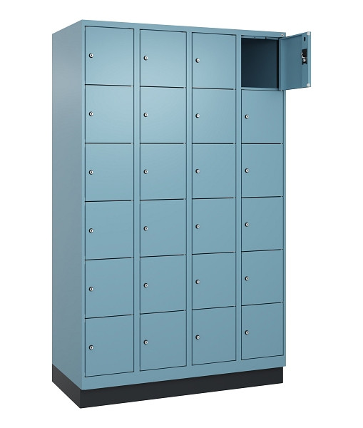 C+P Schließfachschrank Evolo PLUS, mit Sockel, 24 Fächer, 1950x1200x500mm, 0010/2406015 RDS Architekturblau, 049020-406 S10021
