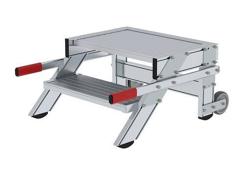 Krause Arbeitsplattform fahrbar, aus Aluminium, 2 Stufen, Stufenbreite 600 mm, 274506