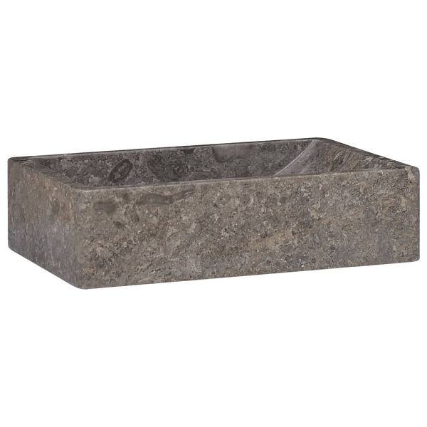 vidaXL Waschbecken 45x30x12 cm Marmor Hochglanz-Grau, 149156