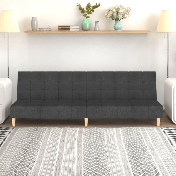 vidaXL Schlafsofa 2-Sitzer Dunkelgrau Stoff, Top-Qualität, 375755