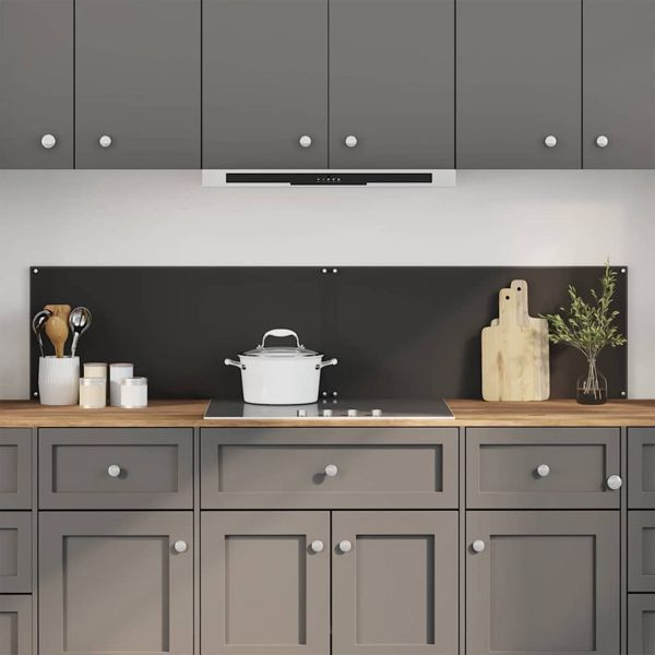 vidaXL Küchenrückwand 2 pcs Schwarz 90 x 40 cm Gehärtetes Glas, 3415437