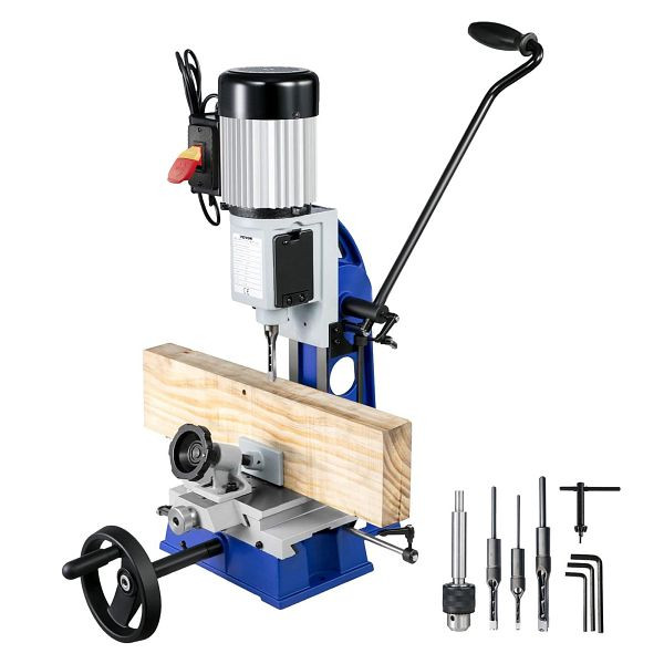 VEVOR Tisch Stemmmaschine, 1/2 PS, 1700 U/min, Säulenbohrmaschine mit Mobiler Werkbank, für Holz, FSJ12HP16A148J5VRV2