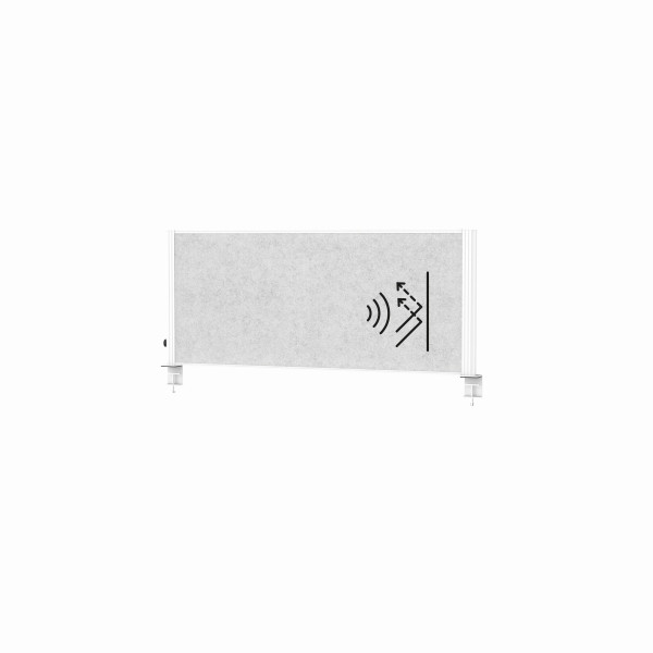 MAUL Tisch-Trennwand MAULconnecto Uplight 120x50 Akustik hell, 9762202