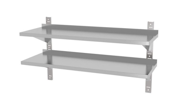 Hendi Verstellbares Doppel-Wandregal mit zwei Stahlschienen - geschweißt, 1000x300x600 mm, 811726