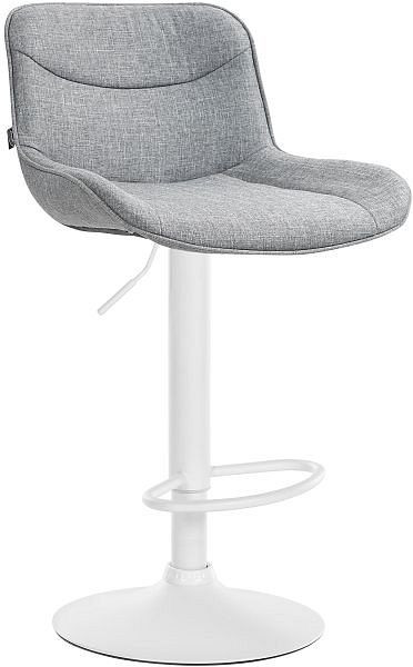 CLP Barhocker Vonore Stoff weiß, grau, 323554, 4255716309664