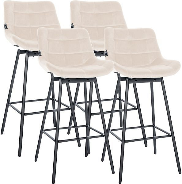 CLP Barhocker Weston Schwenkbar Samt, creme, VE: 4 Stück, 327342