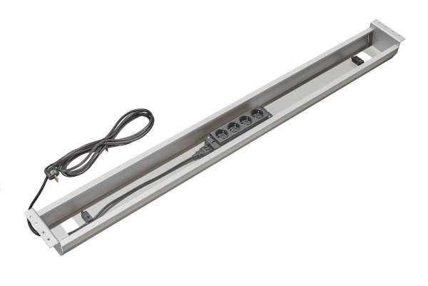 Hammerbacher Kabelwanne KC16, für 160er Tisch, Farbe: Silber, Breite: 126,2 cm Höhe: 9,3 cm, VKC16/S