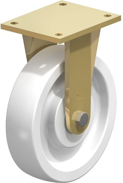 Blickle BS-SPO 250K Stahlgeschweißte Schwerlast-Bockrolle, Polyamid, Weiß, 48512