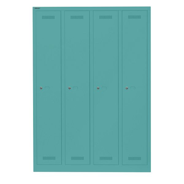 Bisley Garderobenschrank Monobloc™, 4 Abteile je 1 Fach, 659 aquamarin, ML11Q1659