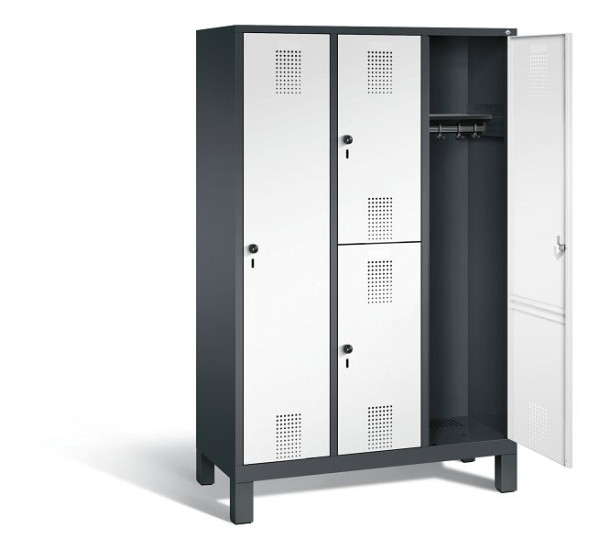 C+P Kombi-Spind Evolo, H1850xB1200xT500mm, Farbe: Schwarzgrau / Verkehrsweiß, 48610-32 S10025