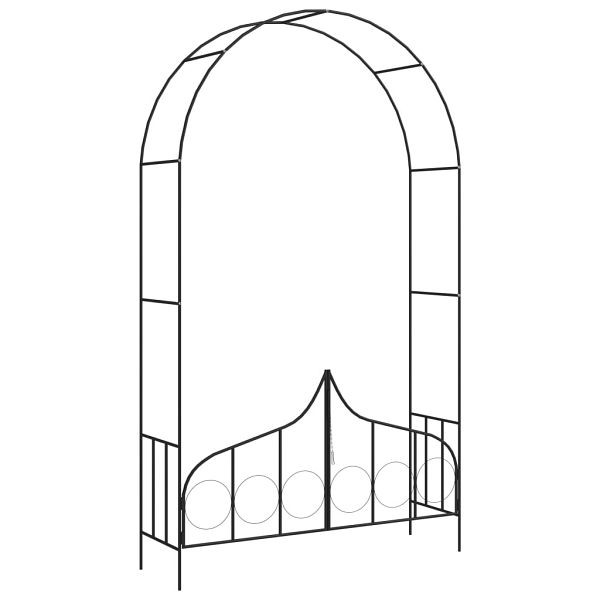 vidaXL Rosenbogen mit Tor Schwarz 138 x 40 x 238 cm Eisen, 47092