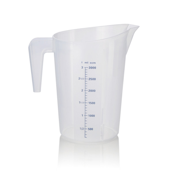 WAS Messbecher, Ø 19 cm, 3 L, mit 100 ml Skalierung, Polypropylen, 9307300