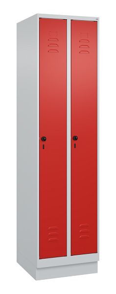 C+P Umkleidespind Classic PLUS, Sockel, 2 Abteile, 1950x500x500mm, 7035/3020, Drehriegel, 080020-29 S10002