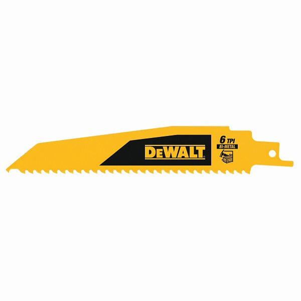 DeWalt Säbelsägeblatt Bi-Metall für nageldurchsetztes Holz (Demolition) 152mm 6TPI, VE: 5 Stück, DT90380-QZ