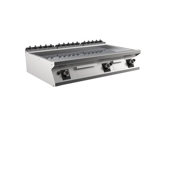 Mareno M1-700 Gas-Grillplatte mit glatter Chromplatte, 120cm, 1200(B)x750(T)x250(H)mm, FT712GLCT, 171.226