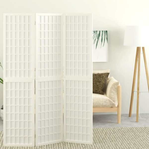 vidaXL 3-tlg. Paravent Japanischer Stil Faltbar 120x170 cm Weiß, 352087