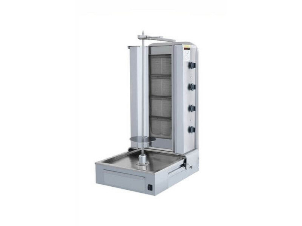 SGS Gastro Gas Dönergrill mit Motor unten, Gyrosgrill 4 Brenner, max. 70 kg, inkl. Flügeltüren, DS24
