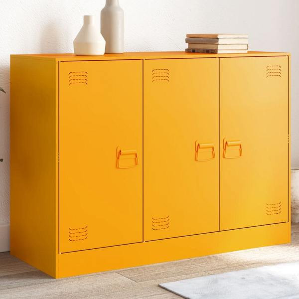 vidaXL Sideboard Senfgelb 99x39x73 cm Stahl, 841724, 8721012426177