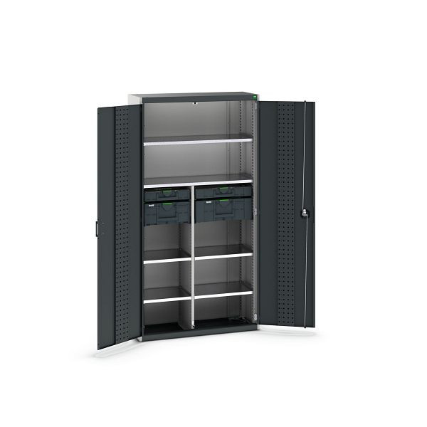 bott cubio Koffer-Flügeltürenschrank bestückt mit 2x Systainer3 / 2x Organizer, BxTxH: 1050x400x2000mm, RAL 7035 / RAL 7016, 40032040.19V