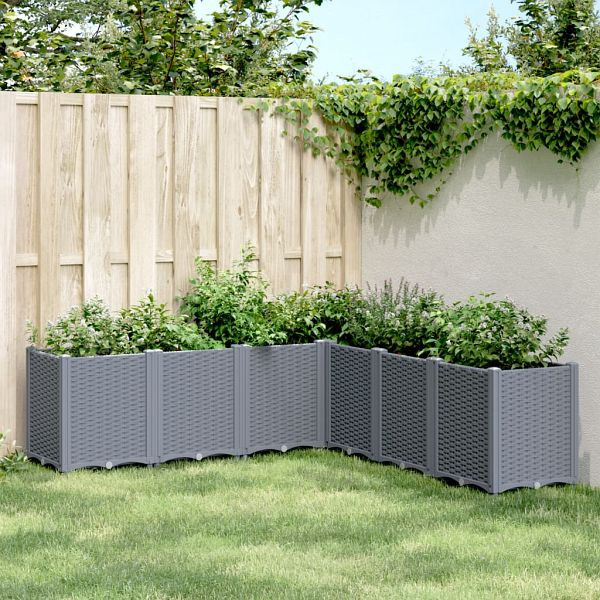 vidaXL Pflanzkübel Grau 160x160x53 cm PP, 367866, 8721012410732