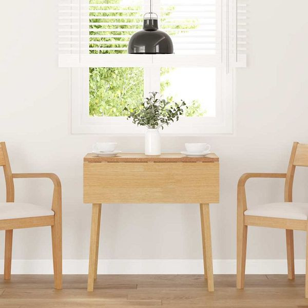 vidaXL Esstisch Natur Massivholz Gummibaumholz, 4102535