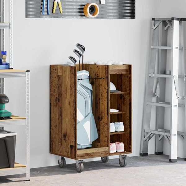 vidaXL Golf Schrank Mit Rad Uni Altholz 65 x 45 x 98 cm, 899453