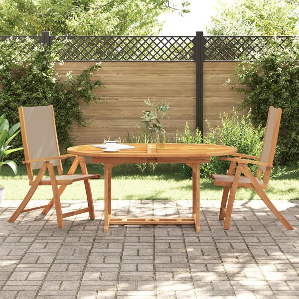 vidaXL Gartenstühle 2 Stück Klappbar Massivholz Akazie und Textilene, 4008423