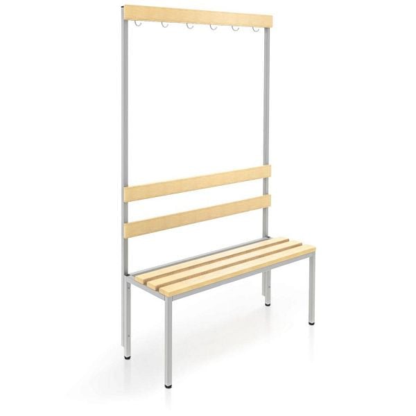 Eurobox Sitzbank freistehend mit Kleiderhaken, 1.650 x 1.000 x 380 mm, 0803-150104