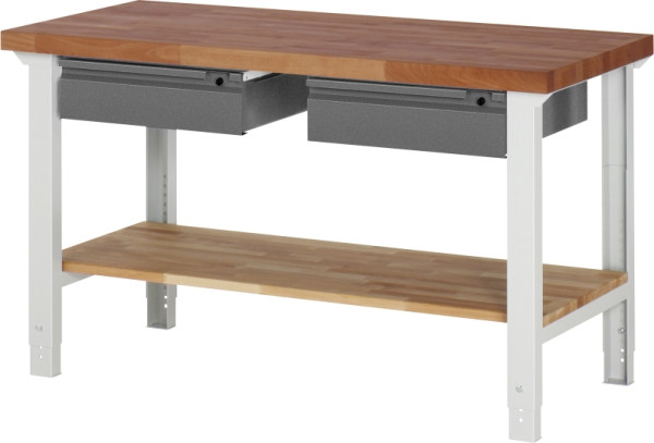 RAU Werkbank höhenverstellbar 7002I7, B1500xT700xH790-1140mm, 2xSchubladen-TA, 03-7002I7-157BR4H-Z.942