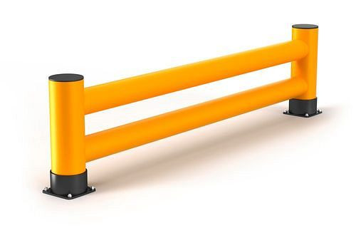 Ampere Regalendschutz aus Kunststoff, Doppelplanke, B 2500 mm, gelb/schwarz, 304882