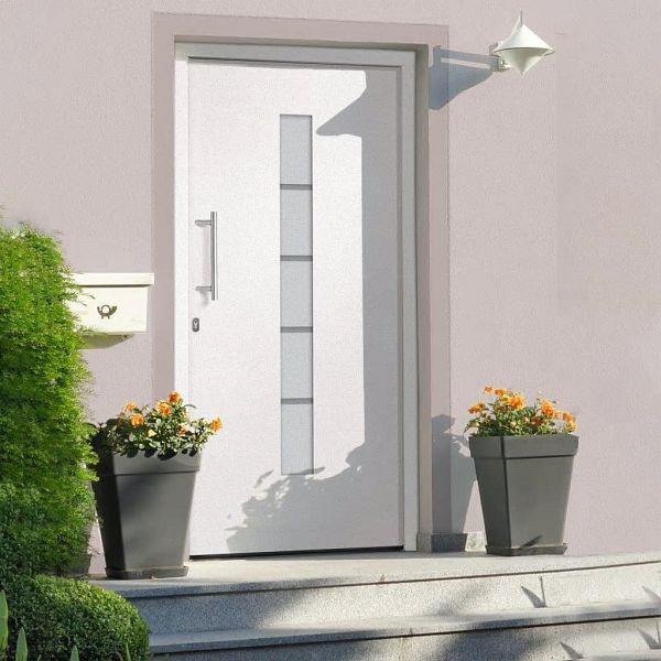 vidaXL Haustür Aluminium und PVC Weiß 110x210 cm, 3056811