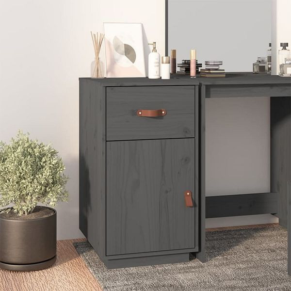vidaXL Schreibtisch-Schrank Grau 40x50x75 cm Massivholz Kiefer, 820099