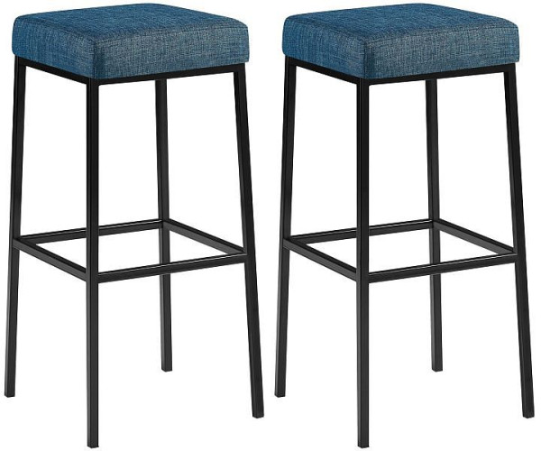 CLP Barhocker Montreal 80 Stoff schwarz, blau, VE: 2 Stück, 314582