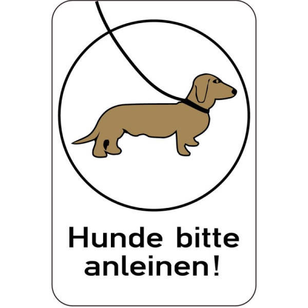 Stein HGS Sonderschild, Hunde bitte anleinen, 400 x 600 mm, 14925