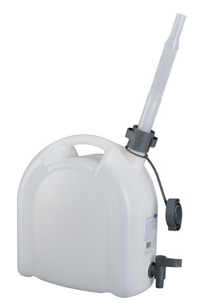 Rapid Robuster 10 Liter Kunststoffkanister aus HDPE, lebensmittelecht, nicht eichfähig, transparent, Hahn, Rohr, stapelbar, 24 223