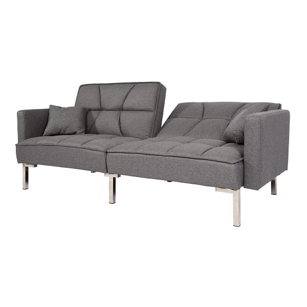 Mendler Schlafsofa HWC-K65, Schlafcouch Bettsofa Gästebett, Schlaffunktion Liegefläche 170x104 cm, Stoff/Textil grau, 96644