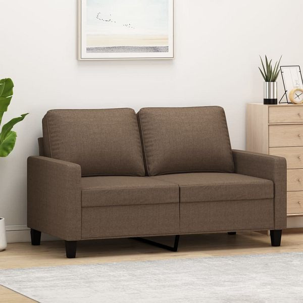 vidaXL 2-Sitzer-Sofa Braun 120 cm Stoff, 359158, 8721012138841