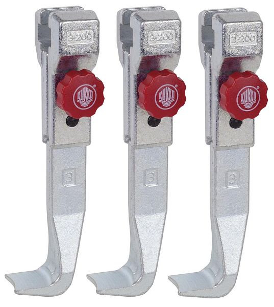 KUKKO 3 schnellverstellbare Abzughaken (Satz), Hakenlänge: 200 mm, 3-202-S