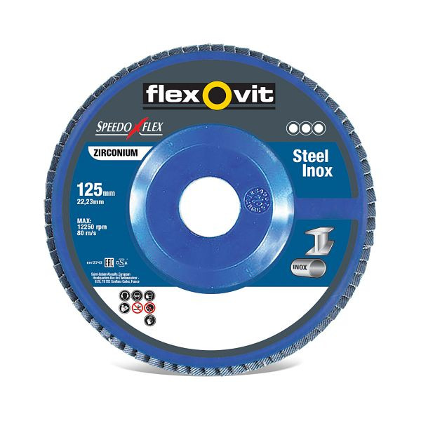 Flexovit Tellerfächerschleifscheiben FLD FDSP 115x22 R822 FLX P120 SPDZ SPEEDOFLEX gerade R822, VE: 10 Stück, 66261039508