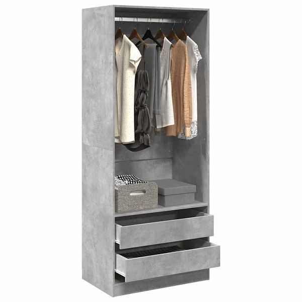 vidaXL Kleiderschrank Betongrau 80x50x200 cm Holzwerkstoff, 3307750
