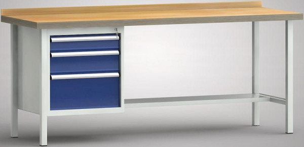 KLW Profi-Werkbank - 2000 x 700 x 905 mm L x T x H (ERGO-Version), links 100EA/150EA/250EA, WP118E-2000M45-E7027