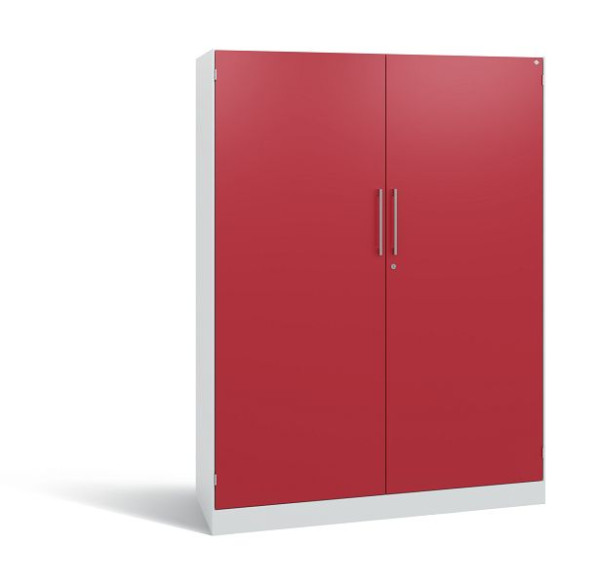 C+P Flügeltürenschrank Asisto, H1635xB1200xT435mm, Farbe: Grau/Rubinrot, Bügelgriff, 4 OH, 141011-000 S10091