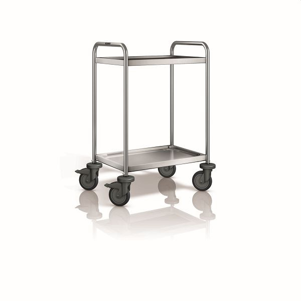 B.PRO SW 6 X 4-2 Servierwagen aus rostfreiem Edelstahl mit Kunststoffrollen, 569767