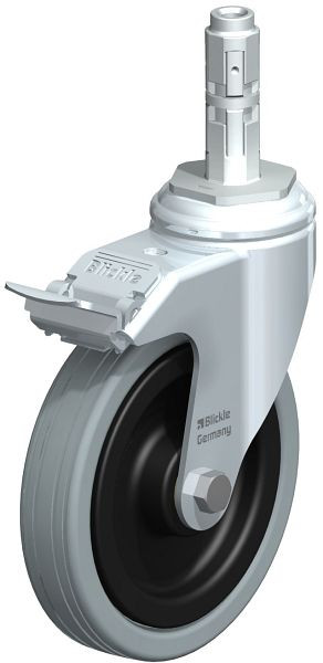 Blickle LKRA-VPA 125K-11-FI-E12 Apparate-Lenkrolle mit Expander & Feststeller, Vollgummi, Grau, 291369